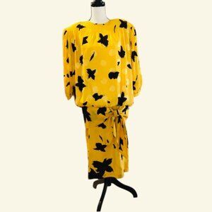 Vintage Saks Fifth Ave Silk Cocktail Dress Size 8